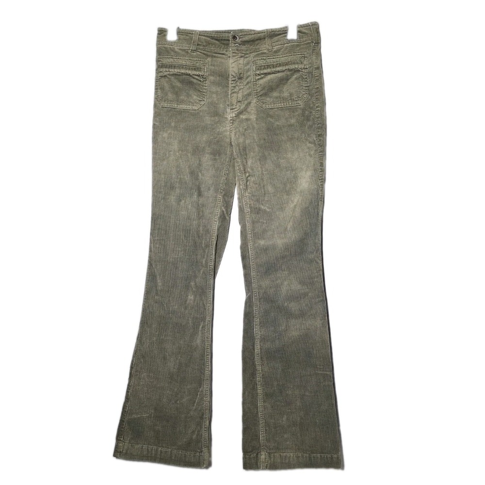 Pilcro Anthropologie Pants Womens 25 Green Corduroy Trouser Bootcut Stretch